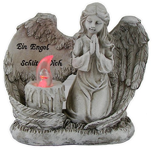 Grabengel mit LED-Beleuchtung Grablicht Grab-Schmuck Grablampe Grableuchte Engel