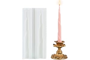 KEHO KEHO KEHONGDUN Spiral Taper Candle Moulds for Candle Making, Long Twisted Silicone Candle Moulds Pillar Candle Molds 3D Twisted Candlestick Silicone Moulds for Candlelight Dinner Valentine's Day Home Decorations