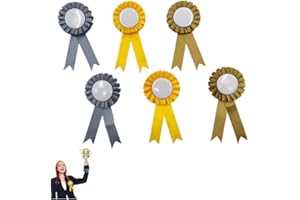Granmagazz Fiocco da Torneo, 6 Pezzi Coccarde Premiazioni, Rosette per Vincitori,Hobby Horse Accessori Cavallo Divertenti, Nastri da Torneo Nastri per Eventi Sportivi, Coccarde per Vincitori