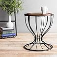 AAFIYA HANDICRAFTS Wrought Iron Stool with Wooden Seat for Home & Office – Stylish Seating for Living Room Kitchen & Workspace