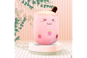 DAJASD Peluche Bubble Tea Boba Peluche Oreiller Coussin Poupée, Coussin Câlin Traversin Oreiller de Canapé Lit, Cadeau pour Enfants Filles