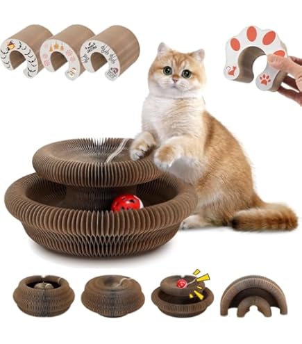 PETEPELA Griffoir Pour Chat, Griffoir à Gratter En Carton Ondulé Multifonction 2 En 1, Robuste