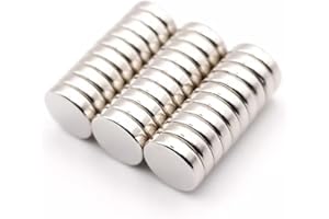 ALIZONES Juego de 50 imanes de neodimio de 8x2 mm, extremadamente potentes. Fuerza de agarre aproximada: 0,9 kg.