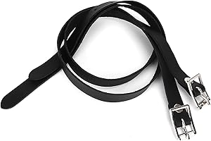 SHEENS Sangles d'éperon, 1 Paire 50cm rallongent Les Sangles d'équitation en Cuir avec Boucle en Acier Inoxydable pour Le contrôle de l'équitation équestre