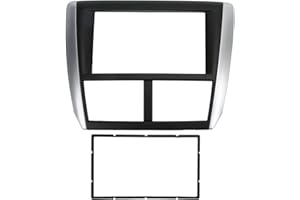 OUKENS Car Radio Frame Fascia Panel, Dash Mount Frame, Double DIN Radio Stereo Dash Kit Stereo Fascia Trim Replacement for Subaru Forester Impreza