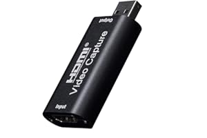 CONBLOM USB HDMI vidéo Capture, 1080p Carte de Capture Audio Vidéo, Carte d'Acquisition HDMI vers USB 2.0, pour Streaming vidéo en Direct Enregistrement vidéo