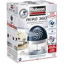 Rubson AERO 360º Déshumidificateur d'air pour la maison, absorbeur d'humidité et anti odeurs pour pièces de 20 m², inclus 1 recharge neutre de 450 g