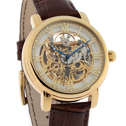 Thomas Earnshaw Men's Longcase Skeleton Automatic Watch with White Dial Analogue Display and Brown Leather Strap ES-8040-02