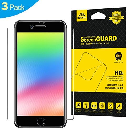 BOKEYU Screen Protector for iPhone 7 8 Ultra Thin HD High Clear Full Coverage Case Friendly Flexible TPU Easy Installatioin Design, [3xPack]