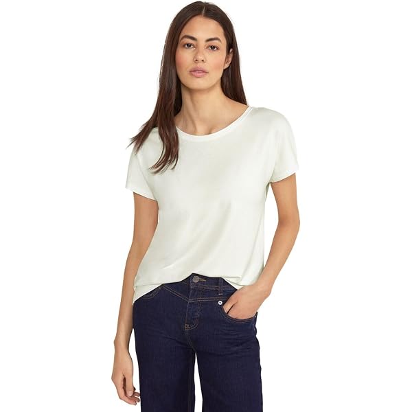 STREET ONE Damen Shirt Gestreift – Aus Baumwolle, U-Boot-Ausschnitt, Kurzarm