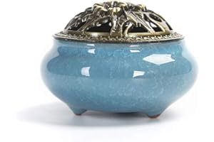 HOLZSAMMLUNG Holz sammlung Quemador de Incienso de Cerámica Tradicional, Quemador de Aceites Esenciales Vela, Decoración de Habitación de Ambientador Difusor de Aire Soporte para Hogar, Oficina, Bebé, Dormitorio#1