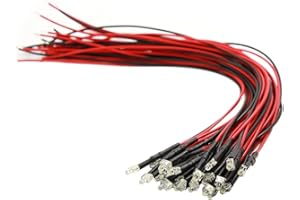 Evemodel L1219WM Lot de 20 lampes LED pré-câblées 1,9 mm Blanc chaud 12 V ~ 18 V