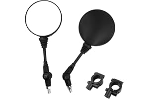 TOSUCS Moto Specchietto Retrovisore Omologati Universali, Specchietti Manubrio Pieghevoli Alluminio M10 per Street Bike Sport Bike Scooter Cruiser Moto - 1 paio, Nero