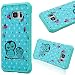 Produktbild GrandEver Samsung Galaxy S7 Edge Weiche Hülle Grün Bumper & Hart PC Rückschale Candy Case Hartschale Schutzhülle mit Muster Vintage Backcover Ultra Slim Silikon Rahmen Rückseite Ultra Dünn Protective Soft Case Handytasche Premium Handyhülle Etui Schale - Eule