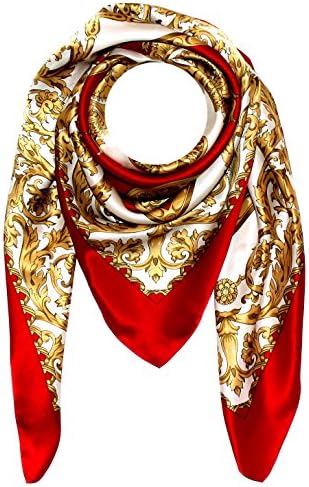 LORENZO CANA High-End Scarf Foulard 100% Silk 40'' x 40'' 100 cm x 100 cm Paisley Printed With Brilliant Colors