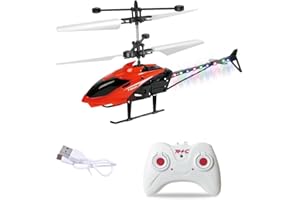 Spiritzohic Remote Control Helicopter, RC Helicopters Toy with LED Light Aircraft Model Toys Radio Controlled Aircraft Indoor Toy RC Flying Toys Gift for Birthday, Christmas(Red)