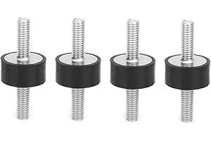 EUJGOOV 4 Pièces M6 Supports en Caoutchouc Mâle, Isolateur de Vibrations Silent Bloc M6 Anti Vibration Silentblock Voiture Bateau Bobines (VV20*10 M6*18)