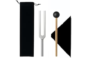 MEWTUSH Tenedor de Afinación, Juego de Diapasones de Aluminio de 432 Hz con Martillo de Madera y Bolsa de Almacenamiento, Terapia de Sonido para Reparación, Alivio del Estrés y Afinación de Instrumentos