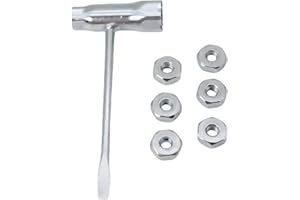 FortuneGlobe Llaves de bujía 13 mm x 19 mm, Llave de motosierra universal compatible con Stihl 017, 018, MS170, MS180, MS230, MS250 y Plus Herramienta 2 en 1 con 6 tuercas de repuesto para entre
