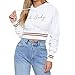 Produktbild FeiBeauty 2018 Damen Bekleidung T Shirt Mode Langarm Sweatshirt Brief Hoodie Gedruckt Casual Tops Bluse Herbst Lose Freizeit Kurz Bauchfrei Kapuzenpullover Elegant Oberteile