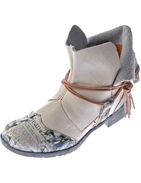 Damen Comfort Leder Stiefeletten TMA 5161 Boots Schwarz Grün Braun Weiß Rot Knöchel Schuhe Stiefel