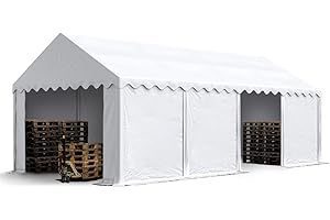TOOLPORT Tente de Stockage 4x8 m abri bâche PVC 700 N imperméable Blanc