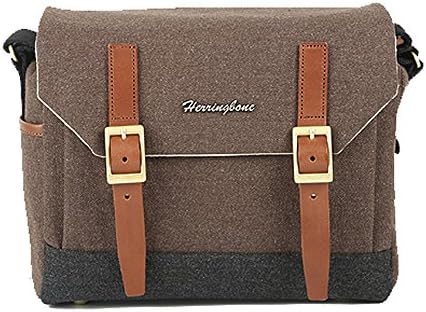 [Herringbone] DSLR / Mirrorless Camera Messenger Bag POSTMAN Small Brown H1087