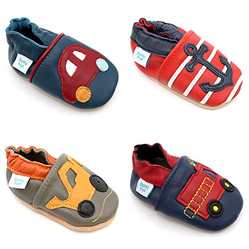 Weiche Baby und Kleinkind Lederschuhe – Jungen – Fahrzeuge - 7