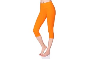SOFTSAIL Leggings för kvinnor, 3/4-längd, capri, bomull, hög midja, beskurna med magkontroll, yogabyxor för kvinnor, damleggi