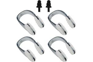 UENXRXE 4 Pezzi Tappa Naso Nuoto, Tappanaso per Piscina Tappanaso Nuoto Sincronizzato Include Tappi per Le Orecchie Nero