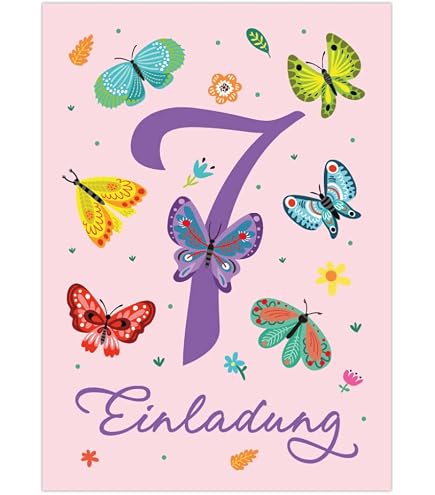 25 Einladungskarten Mit Umschlägen – Blumen & Schmetterlinge, Blanko, 12,7x17,8 Cm