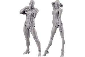 HiCOZZIE modello del corpo, Manichino per Artisti Manichino Snodato Manichino Disegno Figure Set Uomo + (Grigio)