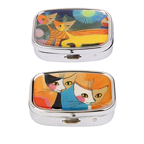 Paare Katzen Kitty-Pille-Kasten-Kasten Aufbewahrungsbehälter Mit Innenspiegel - 7