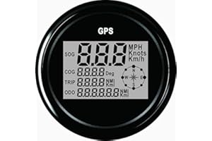 ELING Compteur de vitesse GPS numérique garanti pour bateau de moto 3-3/8 pouces 12V/24V