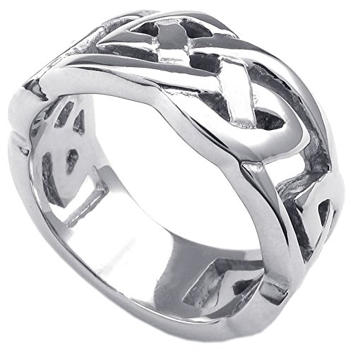 Konov Jewellery Mens Womens Stainless Steel Ring Classic Celtic