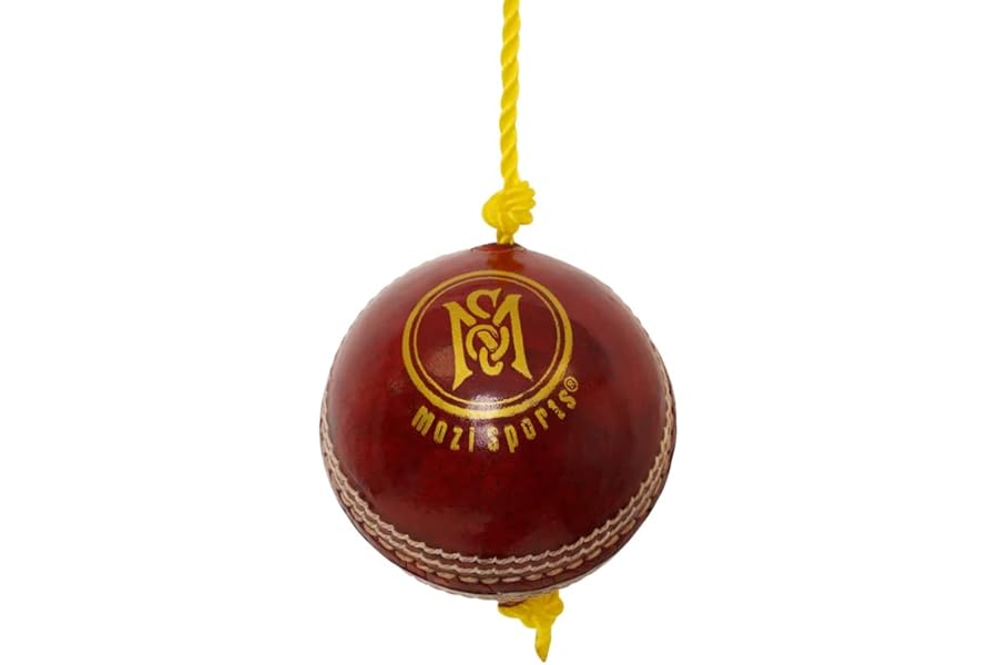 Mozi Sports String Cricket Balls – Develop Hand-Eye Coordination Leather Hanging Ball for Practice
