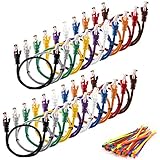 MultiKable - CAT5E Netzwerk Ethernet -Patch-Kabel [ 2M ] UTP - mit 2x RJ45 Stecker Set “20 Stück, 10 Farben “ (100 Kabelbinder in der Packung enthalten) 2 meter