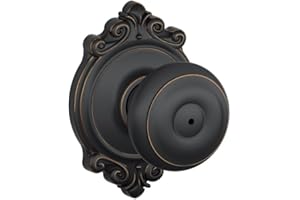 SCHLAGE F40 GEO 716 BRK Brookshire Collection - Pomo de privacidad georgiano, bronce envejecido