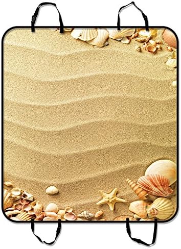 Custom Love Beach Sand Sunlight Hearts Seashells Starfish Pet Seat Cover Car Seat Cover for Pets Cargo Mats and Hammocks for Cars Trucks and SUVs 54x60 inches