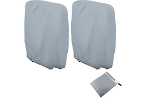 DONKEN Klappstühle Schutzhülle, 2 Stück Gartenstühle Abdeckung Oxford Abdeckhaube Winddicht, Anti-UV, Staubdicht für Gartenmöbel Deckchair Klappstuhl mit Aufbewahrungstasche (Grau)