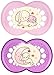 MAM Night Soothers with Sterilisable Travel Case (6 Months Plus, Pink)