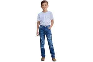 A2Z 4 KIDS A2Z Kids Boys Relaxed Straight Fit Boot Cut Ripped Jeans Comfortable Stretchy Loose Fit Cotton Jeans for Boys Age 5-14 Years