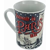 French Ceramic Mug -Souvenir De Paris - 8.5 Fl Oz - by ORVAL CREATIONS