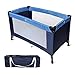 Produktbild Todeco - Babyspielplatz, Tragbares Kinderbett - Bereitgestellte Größe: 125 x 76 x 65 cm - Maximale Belastbarkeit: 25 kg - CE-Standard, 125 x 65 x 76 cm, Himmelblau/Marineblau