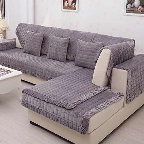 FEIZISofa cushions, flannel cushion,leather wooden sofa cover towel-C 110x180cm(43x71inch)