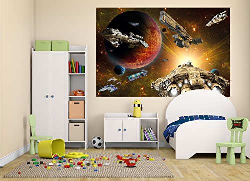 Fototapete Raumschiffe im Weltall Wand-dekoration – Wandbild Spaceships Poster-Motiv by GREAT ART (210 x 140 cm) - 8