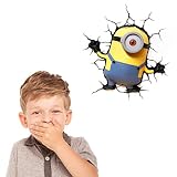 Minions Stuart 3D LED Wandlicht Deko Lampe Wandsticker - 4