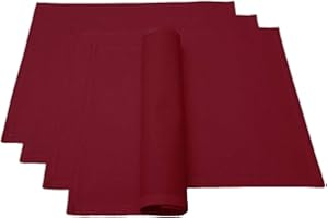‎LEMOS HOME Lemos Home Platzset Tischset Platzdeckchen 4 Stück ca. 46 x 36 cm aus Baumwolle Viele Farben (Weinrot)