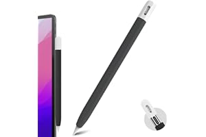 BEAUDOM Custodia in silicone per Apple Pencil USB-C Custodia Apple Pencil USB C Antiscivolo Case Compatibile con Apple Pencil USB-C (Nero Cappuccio Bianco)