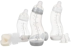 Difrax Biberon Anti Colique 0-6 Mois - Naissance/Allaitement - Accessoires - Acceptation Facile - 3x S et 2x Tetine Phosphorescent - Blanc